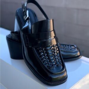Jeffrey Campbell Sims-SB Slingback Loafers in Black Box